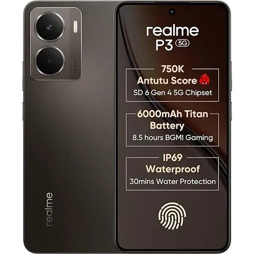 Realme P3 5G with 6.67″ FHD+ 120Hz Amoled Display (8 GB RAM, 128 GB ROM) Comet Grey