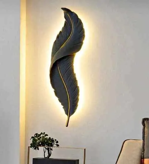 Wall Decor Light Metal & Wing Type (Model: 8001-Black)