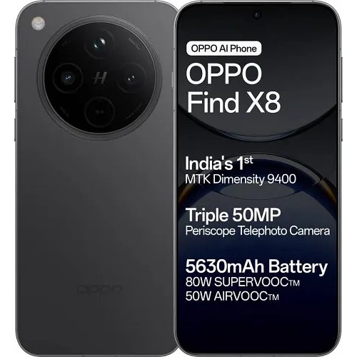 Oppo Find X8 256 GB, 12 GB RAM, Space Black, Mobile Phone