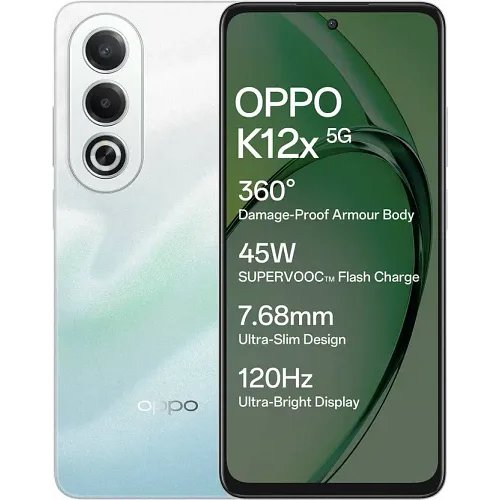 Oppo K12x 5G with 45W Supervooc Charger In-The-Box (Breeze Blue, 256 GB) (8 GB RAM)