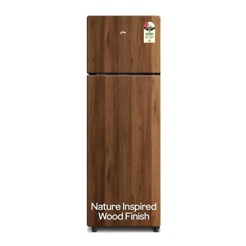Godrej 244 L 3 Star Wood Finish, 30 Days Farm Freshness, Frost Free Inverter Double Door Refrigerator (RT EONVOGUE 280C RI WT WD, Walnut Wood)