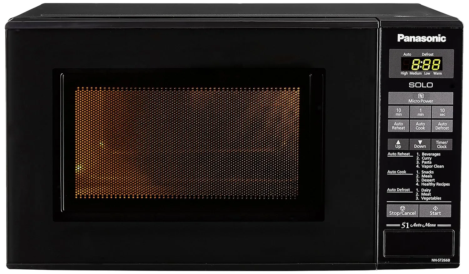 Panasonic 20L Solo Microwave Oven (NN-ST266BFDG, Black, 51 Auto Menus)