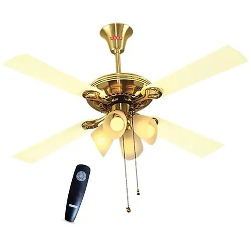 Usha Fontana Lotus 1230mm ISI Ceiling Fan with Decorative Lights ( Gold Ivory )