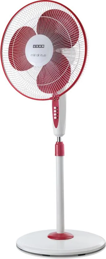 USHA Mist Air Flo 400 mm 3 Blade Pedestal Fan (Maroon)