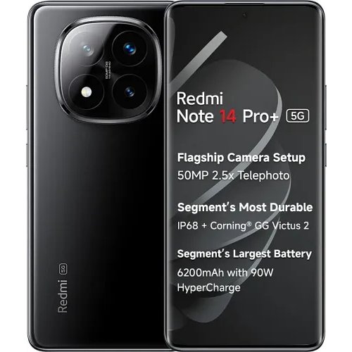 Redmi Note 14 Pro+ 5G (Titan Black, 8GB RAM+ 256GB Storage)