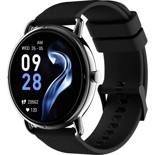 Noise Fit Buzz with 1.32inch HD Round Screen, Bluetooth calling and SPO2 Smartwatch (Black Strap, Regular)