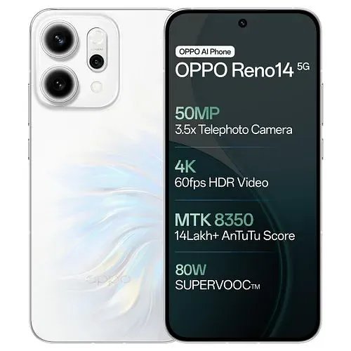 Oppo Reno14 5G (Pearl White, 256 GB) (12 GB RAM)