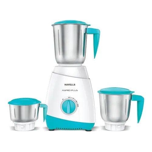 Havells Aspro+ 550 W Mixer Grinder (550 mixer | 3 Jars | Blue, Grey)