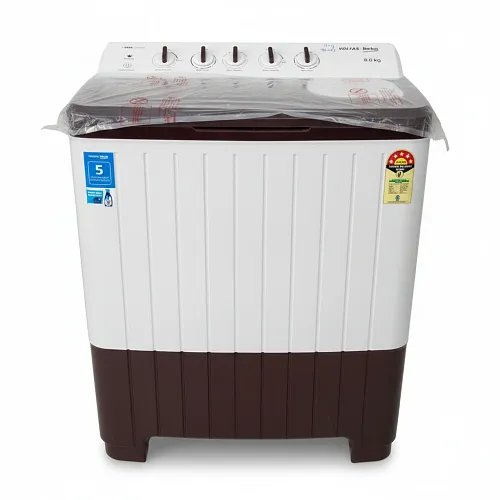 Voltas Beko, A Tata Product 8 Kg 5 Star Semi-automatic Top Load Washing Machine with Double Waterfall Technology (WTT80UHA, Burgundy, 5 Knob Control Method)