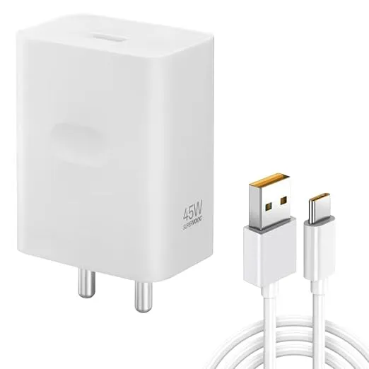 Realme 45 W SuperVOOC 5 A Wall Charger for Mobile (White)