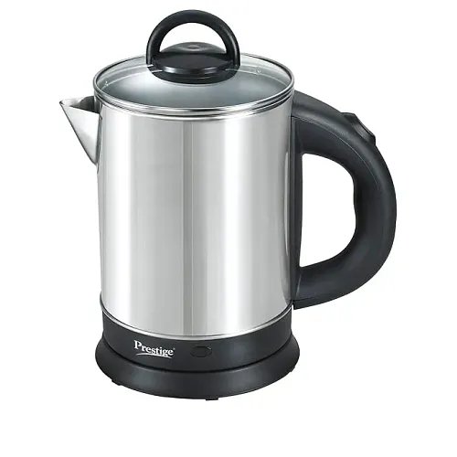 Prestige 1.7L PKGSS Stainless Steel Electric Kettle | 1500 Watts | Glass Lid with heat resistent handle | Single Touch lid locking |Automatic Cut Off | Silver