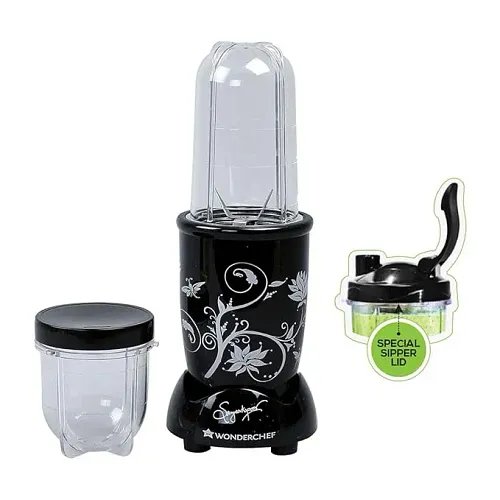 Wonderchef Nutri Blend 2 Jars Mixer, Grinder, Blender With Transparent & Unbreakable Jars, 400 Watts, Super Sharp Blades (Black)