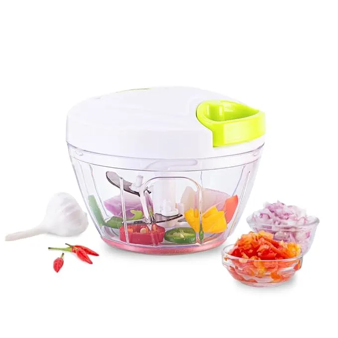 Wonderchef Classic String Vegetable Chopper & Whipper | Vegetable Cutter | Dip Whipper | Anti Slip | 3 Stainless Steel Blades, 300 ml
