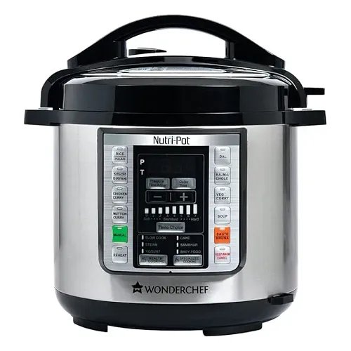 Wonderchef Nutri-Pot Electric Pressure Cooker with 7-in-1 Functions|18 pre-set functions|Pressure Cooking, Saute/Pan Frying, Slow Cooking, R-41236756 |6L capacity
