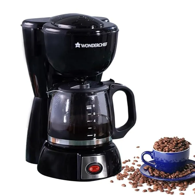 Wonderchef Onyx Brew Coffee Maker, Borosilicate Glass Carafe, Anti-Drip System, Filtered Water Drip Coffee Tank, 2 Years Warranty