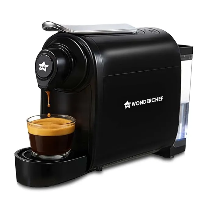 Wonderchef Regalia Capsule Coffee Machine with Frother | Perfect espresso shots for Cappuccino, Latte and Americano | 3 Coffee Shot options - Ristretto, Espresso, Lungo | 1400W | 2 Year Warranty