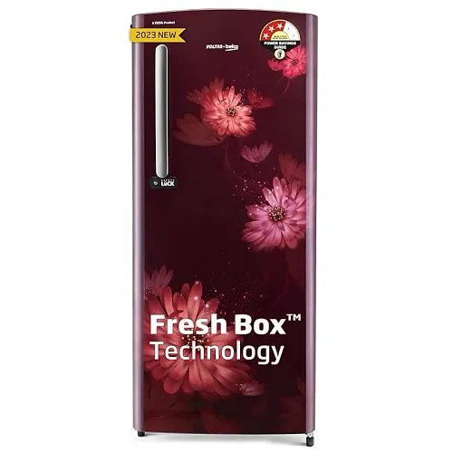 Voltas Beko ‘A Tata Product’ 210 L 3 star Made-in-India Direct cool Refrigerator (RDC245C / W0DWE0M000UGD, Dahlia Wine)