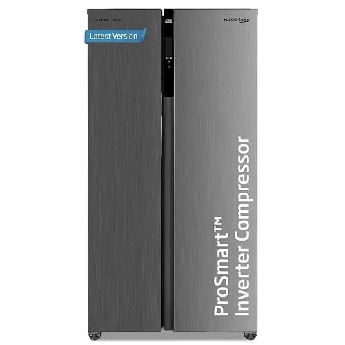 Voltas Beko, A Tata Product 472 L Side by Side Frost Free Refrigerator with ProSmart Inverter Compressor (RSB495/FPV300RXID, INOX steel, Electronic Temperature Control and Display)