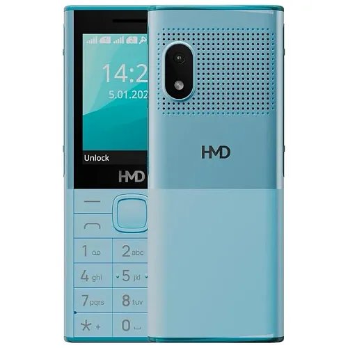 HMD 150 Music Keypad Mobile with Bluetooth | Built-in Powerful Loud Speaker & Dedicated Music Buttons | 2500 mAh Big Battery & Type C Fast Charger | Built-in UPI App with Scan & Pay | Light Blue