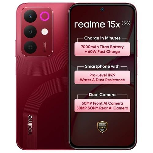 Realme 15x 5G (Maroon Red, 256 GB) (8 GB RAM)
