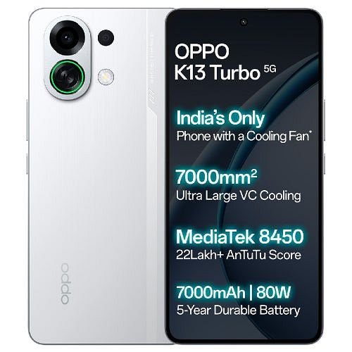 Oppo K13 Turbo 5G (White Knight, 256 GB) (8 GB RAM)