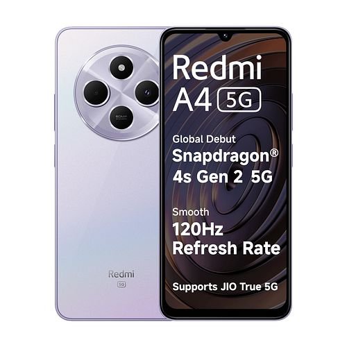 Redmi A4 5G (Sparkle Purple, 6GB RAM, 128GB Storage) | Global Debut SD 4s Gen 2 | Segment Largest 6.88in 120Hz | 50MP Dual Camera | 18W Fast Charging