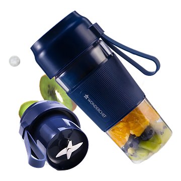 Wonderchef Nutri-Cup 400W 300ml Portable Blender with Battery Operated Rechargeable Blender (Blue)