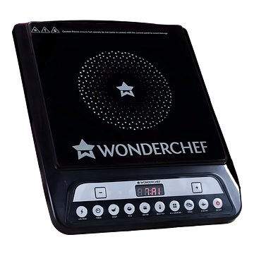 Wonderchef 1400 W Induction Cooktop Touch Panel (Black, 1400W With 11 Preset Functions)