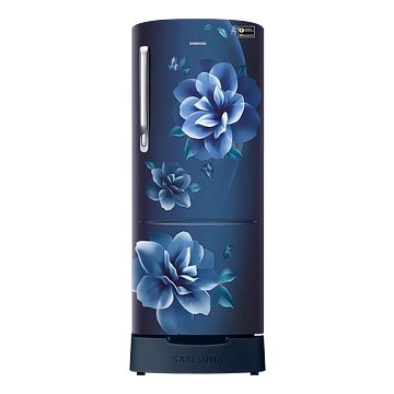 Samsung 223L 3 Star Inverter Direct-Cool Single Door Refrigerator Appliance (RR24C2823CU/NL,Camellia Blue) Base Stand Drawer