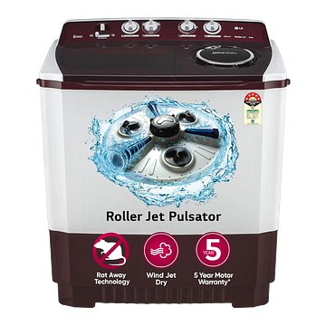 LG Electronics 10.5 kg Semi Automatic Top Load Washing Machine Maroon, White (P105ASRAZ)