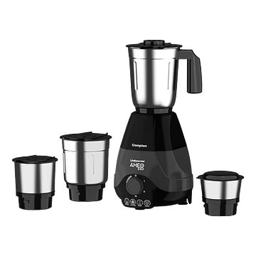 Crompton Ameo 550W Mixer Grinder With MaxiGrind & Motor Vent-X Technology, 4 Stainless Steel Jars (Black)