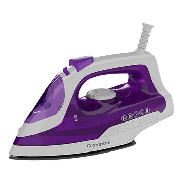 Crompton Fabrimagic Plus 1250W Steam Iron, 200ml Tank, 13g/min Steam, Teflon Soleplate (Purple)