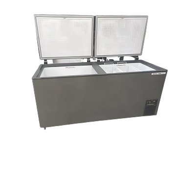 Voltas CVF500DD-P Double Door Deep Freezer cum chiller, 500 Liters, Convertib1le, Grey Latest