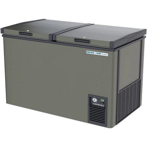 Voltas CVF320DD P/CVF320DA4-P-PL Double Door Deep Freezer Cum Chiller, 320 Liters, Convertible, Grey Latest