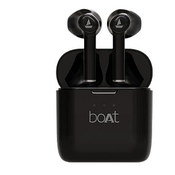 boAt Airdopes 138 Wireless Earbuds with 13mm Drivers, Bluetooth V5.0+EDR, IWP Technology, 650mAh Pocket friendly Charging Case, 60 Hours nonstop music (Black)