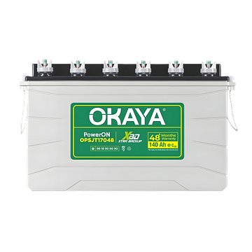 Okaya Power On OPSJT17048 140Ah Super Jumbo Tubular Advanced Battery | Extra Backup (XBD Technology)