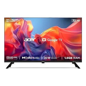 Acer 80 cm (32 inches) G Series HD Ready Smart LED Google TV AR32GT2841HDFL (Black)