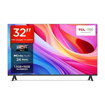 TCL 79.97 cm (32 inches) Metallic Bezel-Less S Series Full HD Smart LED Google TV 32S5500 (Black)