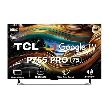 TCL 190.5 cm (75 inch) Ultra HD (4K) Google TV, 75P755 PRO, Black