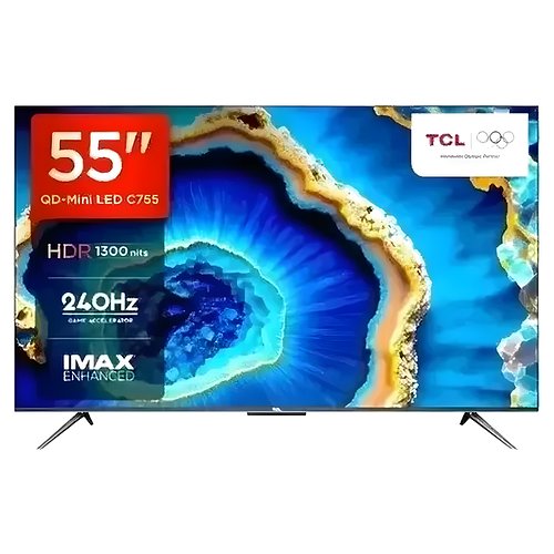 TCL 139 cm (55 inches) 4K Ultra HD Smart QD-Mini LED Google TV 55C755 (Black)
