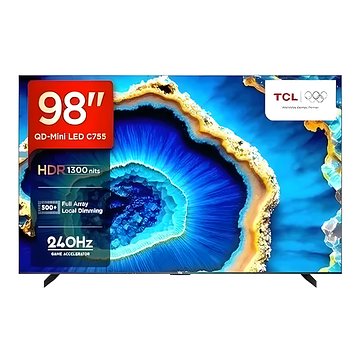 TCL 248 cm (98 inches) 4K Ultra HD Smart QD-Mini LED Google TV 98C755 (Black)