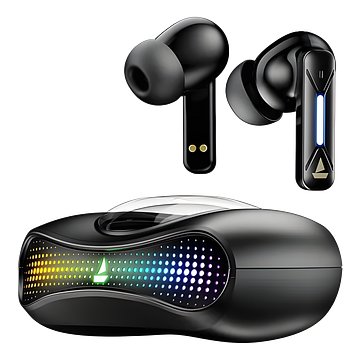 boAt Airdopes Drift with Beast Mode, Blazing LEDs, 40 HRS Playback & ENx Technology Bluetooth (Black Sabre, True Wireless)