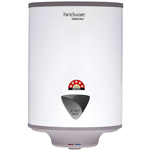 Hindware Smart Appliances Ezro Neo 25L Storage Water Heater With Glass-Lined Tank, 5-Star Rating And Temperature Control Knob (White and Grey)