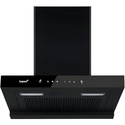 Livpure Ether 75 1350 m3/hr T Shape | Filterless Autoclean Kitchen Chimney |10 Yr Warranty On Motor, 2 Yr Comprehensive |Touch & Gesture Control, Black