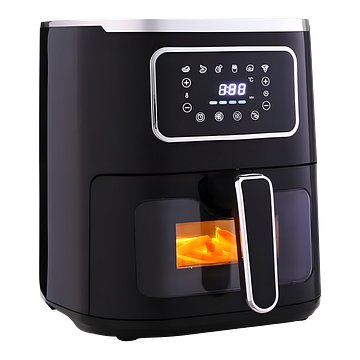 Wonderchef Platinum Plus Digital Air Fryer | 5L with Window & Light 1450W | Fry, Bake, Grill, Roast | 7 Pre-Set Options | French Fries, Tikkis, Grilled Veggies, Muffins | Non-Stick Basket