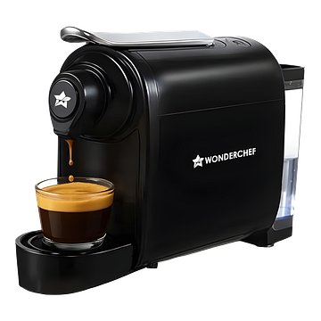 Wonderchef Regalia Capsule Coffee Machine with Frother | Perfect espresso shots for Cappuccino, Latte and Americano | 3 Coffee Shot options - Ristretto, Espresso, Lungo | 1400W | 2 Year Warranty