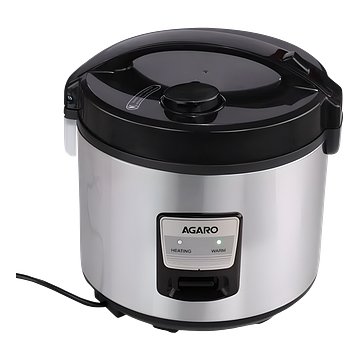 AGARO Regency Electric Rice Cooker, 5L Ceramic Coated Inner Bowl, Cooks up to 1.5Kgs (approx.10 cups) raw rice, 700 W, Easy Grip handle, Automatic Cooking, Keep Warm Function, Multipurpose Cooking