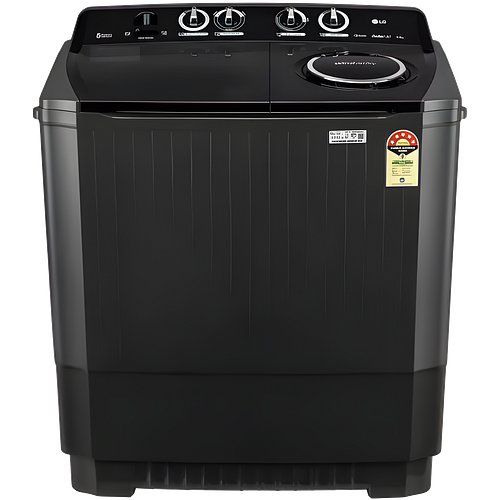 LG 11.5 Kg 5 Star Semi Automatic Top Load Washing Machine with Roller Jet Pulsator + Soak | Wind Jet Dry | Auto Restart (P115ASLAZ, Full Black)