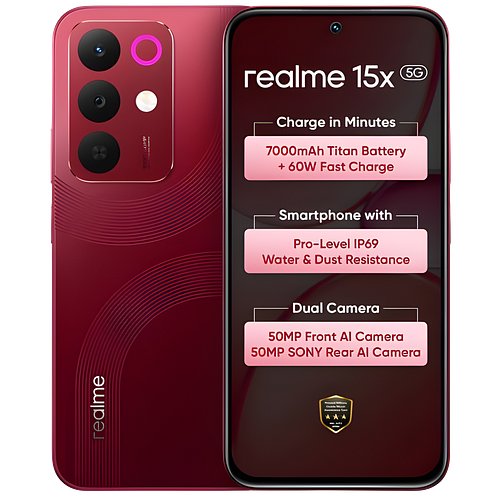 Realme 15x 5G (Maroon Red, 128 GB) (6 GB RAM)