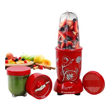 Wonderchef 500 W Juicer Mixer Grinder (Nutri-blend, Red)